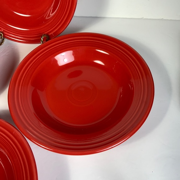 Fiesta Rimmed Soup Bowls Scarlet Fiestaware Salad Pasta 13 1/4 oz. Set 4 NOS #N1 - Picture 8 of 8